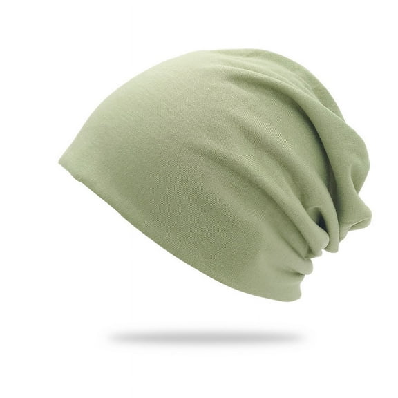 Namzi-b 1 unisex double-layer solid color pile cap, thin pullover cap, used for clothing matching, gardening, beach (light green)