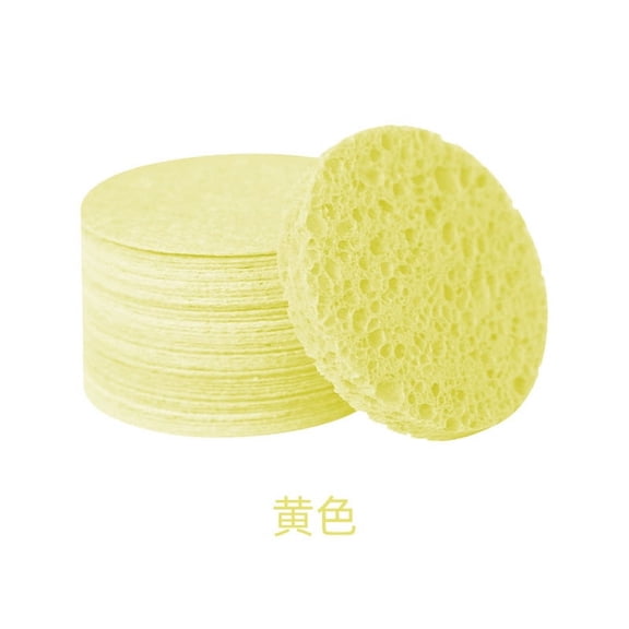 Namzi-b 10 pieces of natural biodegradable compressed wood pulp cotton facial cleanser, makeup remover, facial sponge, exfoliating tool, yellow cleaning sponge