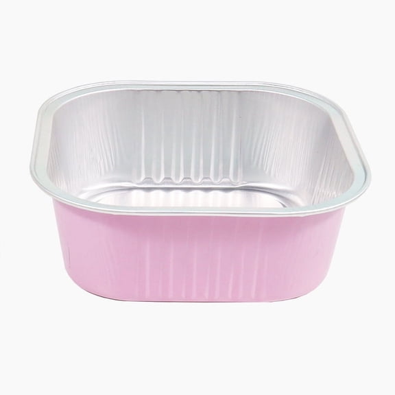 Namzi-b 100pcs Mini Aluminum Foil Cupcake Baking Cups Disposable Mini Cake Containers Flan Molds for Pudding, Souffle, Party, Wedding (Pink)