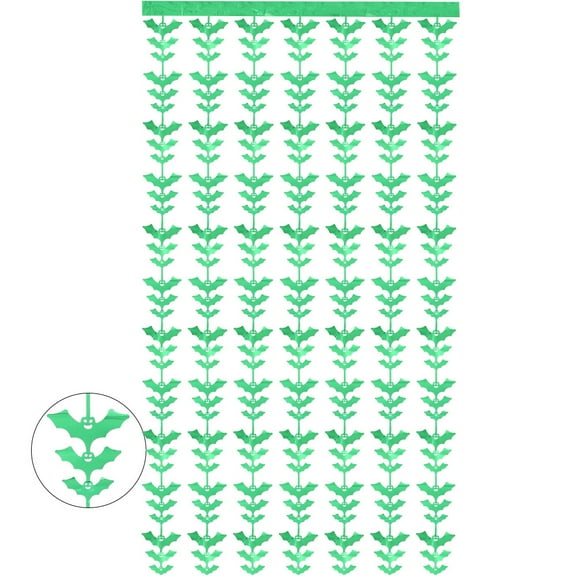 Namzi-b 2 Pack Fringe Curtains Party Decorations,Tinsel Backdrop Curtains for Parties,Bat streamers party decoration rain curtain door drapesGreen