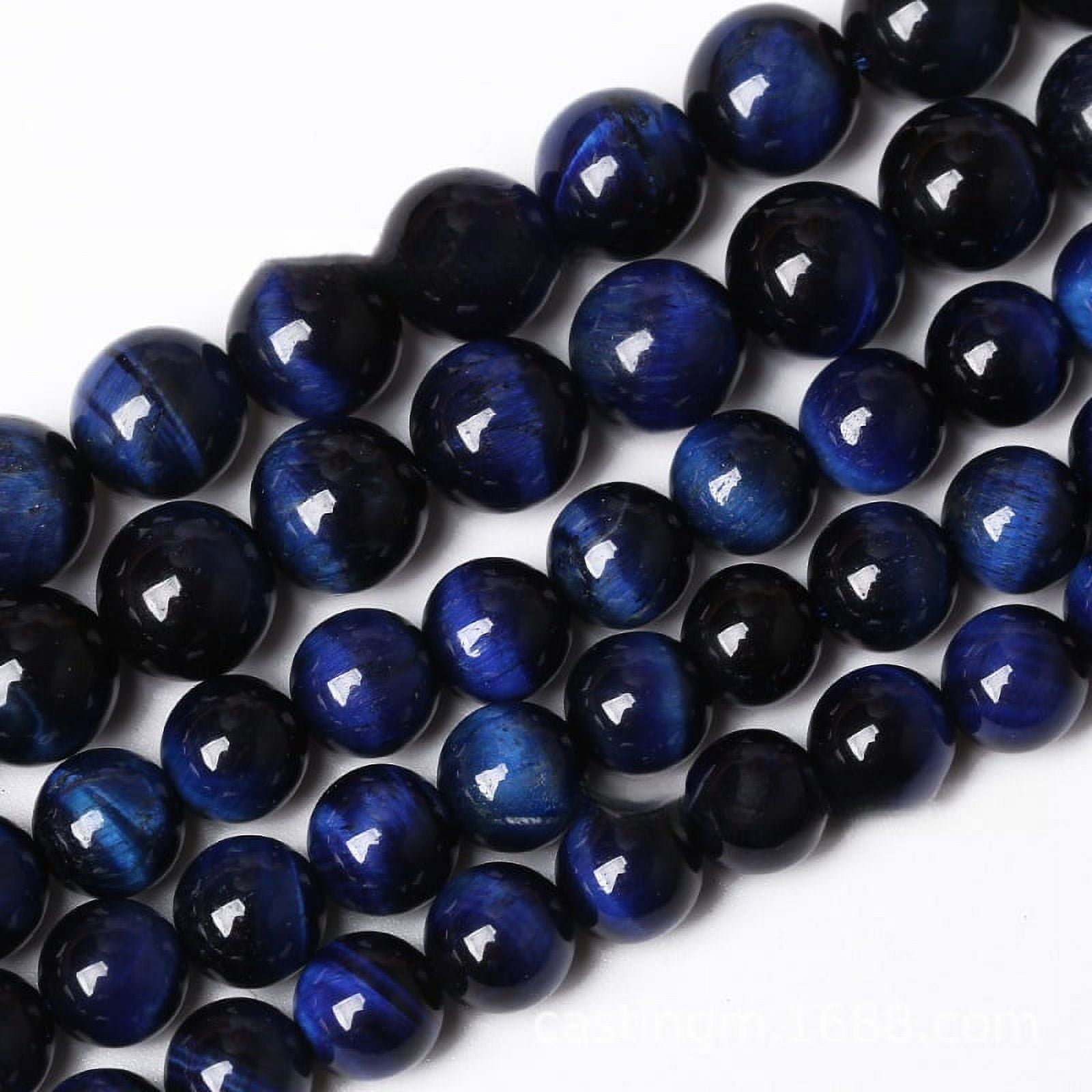 Namzi-b 2 pieces 6mm deep blue tiger eye stone loose beads semi-finished natural stone bead bracelet necklace DIY jewelry accessories