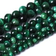 thumbnail image 1 of Namzi-b 2 pieces 8mm green natural tiger eye stone loose beads semi-finished natural stone bead bracelet necklace DIY jewelry accessories, 1 of 5