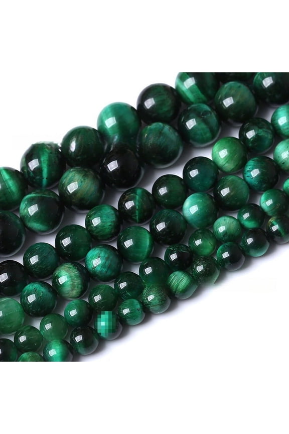 2 pieces 8mm green natural tiger eye stone loose beads semi-finished natural stone bead bracelet necklace DIY jewelry accessories