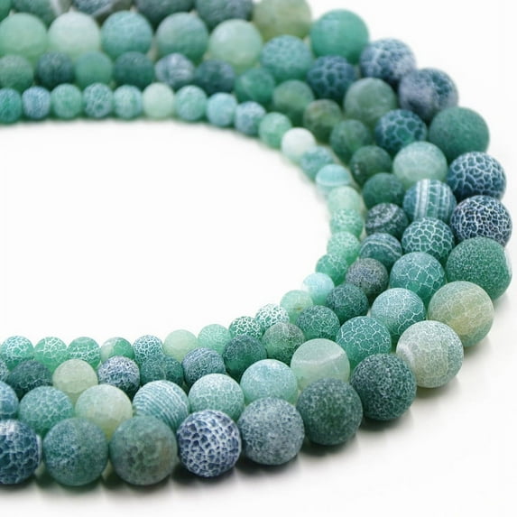 Namzi-b 2 pieces of green weathered natural stone scattered beads, natural stone bead DIY handmade bead bracelet, necklace accessories, 8mm