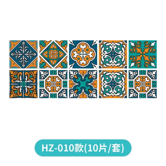 Namzi-b 20 * 20cm flower tile wall sticker self-adhesive thickened kitchen oil proof sticker bathroom waterproof tile sticker wall sticker (blue, 20 pieces)
