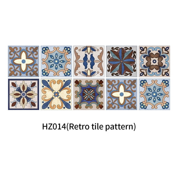 Namzi-b 20 * 20cm flower tile wall sticker self-adhesive thickened kitchen oil proof sticker bathroom waterproof tile sticker wall sticker (colored, 20 pieces)