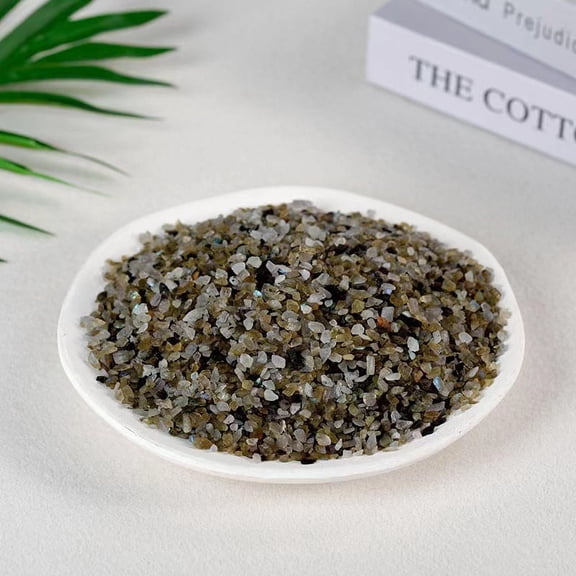 Namzi-b 200g gray natural crystal crushed stone 3-5mm polished aromatherapy stone, natural crystal raw stone demagnetization stone fish tank decoration crushed stone