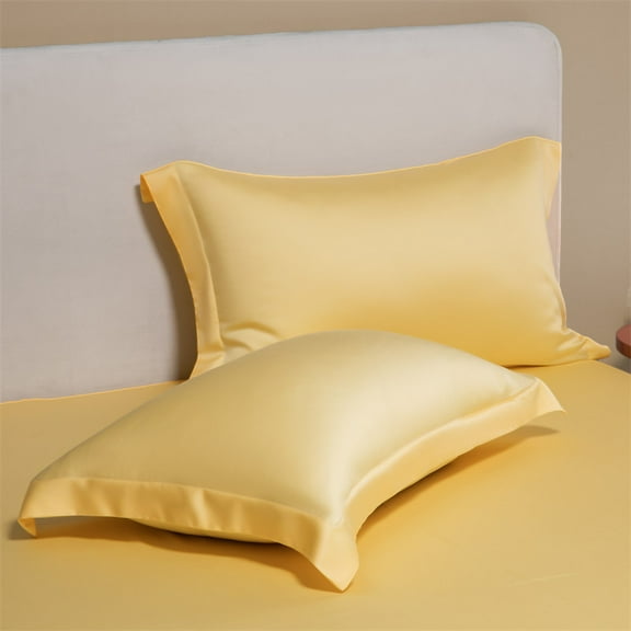Namzi-b 2Pcs 60 tencel pillowcases Start your dream night with this comfortable, breathable pillowcase 18.9x29.13inch(yellow