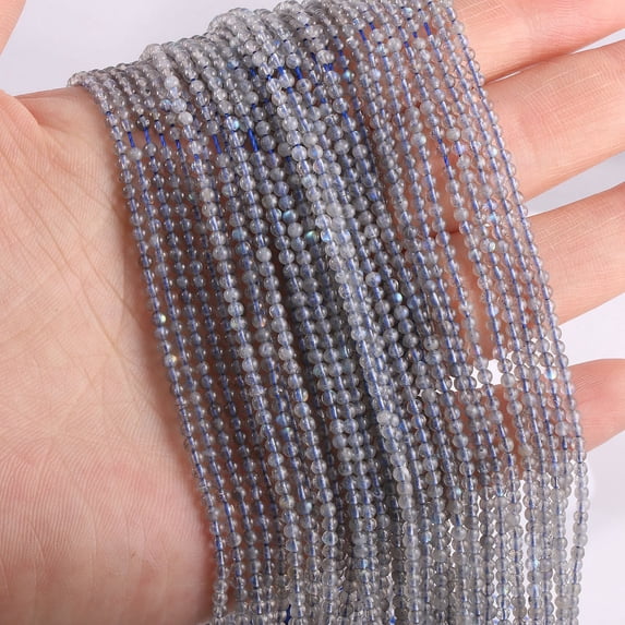 Namzi-b 2mm Natural Stone Small Round Beads DIY Jewelry Accessories Sparkling Stone Natural Stone Loose Beads Hand String, Earrings, Necklace Jewelry Bead Accessories