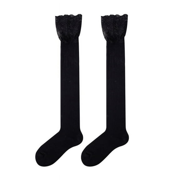 Namzi-b 3 Pairs Over Knee Socks Knee-High Socks High Thigh Boot Stockings Women Knee Highs Socks for Girl Cosplay, Daily Wear,Black