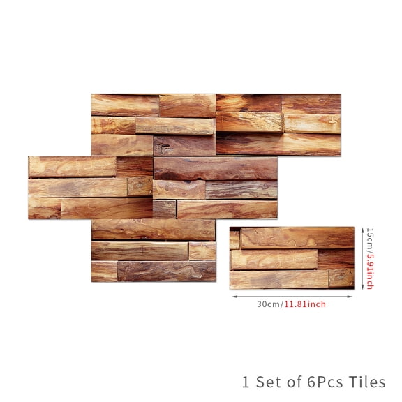 Namzi-b 3D slate brick pasting wallpaper, waterproof, removable adhesive, artificial brick wallpaper, bathroom, kitchen tailgate, fireplace chimney decoration (brown, 54 photos)