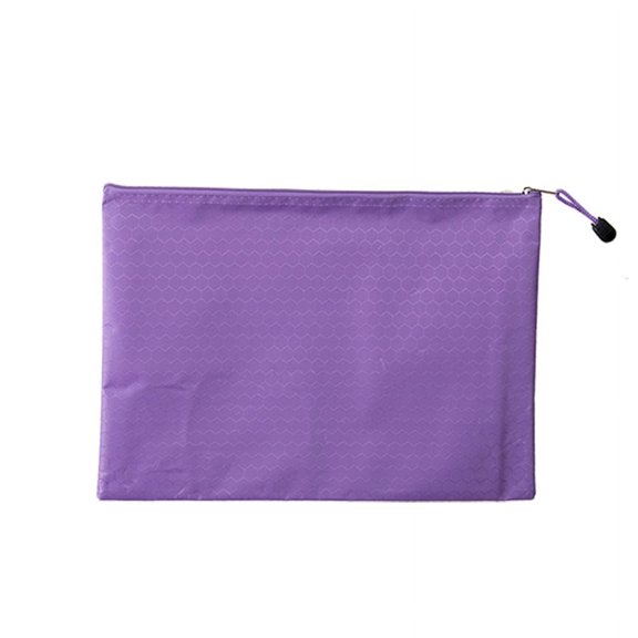 Namzi-b 6Pcs A4 Waterproof Zipper File Bags Football Pattern Office Document Bags Students Files Category Bag 13.2*9.4inPurple