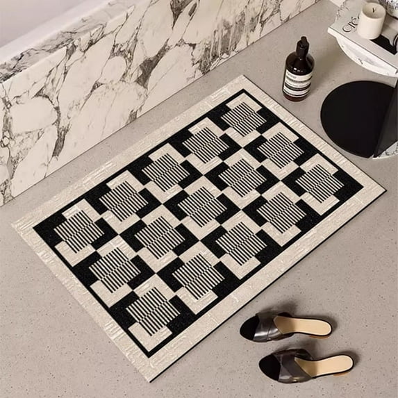 Namzi-b Bathroom Rug Mat , Non-Slip Plush Shaggy Bath Carpet, Machine Wash Dry, Bath Mats for Bathroom Floor, Tub and Shower, Bathroom Runner Bathmat Accessories Decor 15*23inch (E)