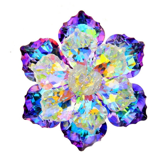 Namzi-b Crystal Flower Brooches Pins, Crystal Lotus Brooch, for wedding, party, dress and scarf, gift for her,D03