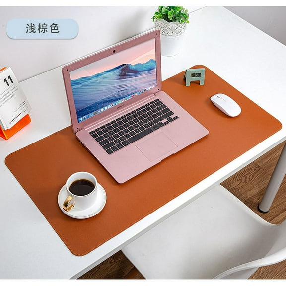Namzi-b Desk Pad, PU Leather Large Mouse mats for Office and Home Work, Desk Protector Non-Slip, Waterproof, Easy Clean - Orange, 23.6"x11.8"