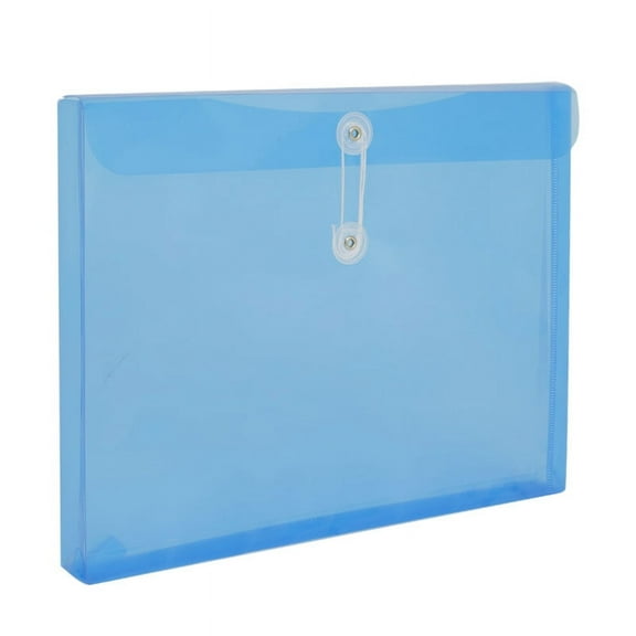 Namzi-b Plastic Legal Size Expandable Envelopes with String Tie Closure, Clear File Folders Poly Project Paper Documents Organizer for Office School Home 6 PackBlue