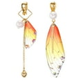 thumbnail image 1 of Namzi-b Plated Asymmetrical Butterfly Bug Wing Drop Dangle Earrings Crystal Fairy Wing Earrings for Women Wedding Jewelry,Ear clip style,Pink, 1 of 2