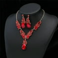 thumbnail image 1 of Namzi-b Rhinestone Bridal Jewelry Sets for Women Crystal Necklace Earrings Jewelry Sets for Wedding Bridal Bridesmaid Gifts Evening Party Prom Jewelry Set-Red, 1 of 2
