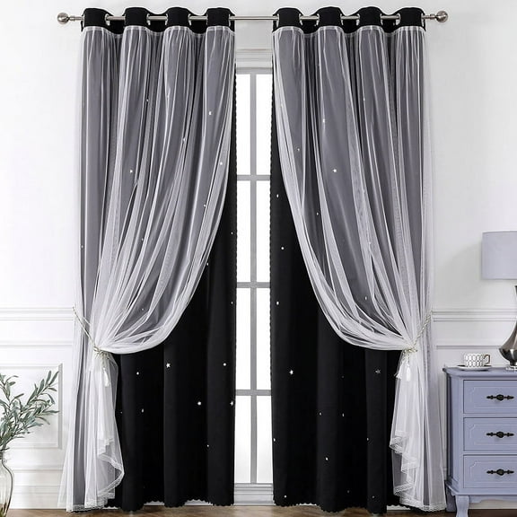 Namzi-b Simplicity style Perforated Curtain Treatments，,Shading Curtain Suitable for Bedroom,Living Room,Kitchen（1 Panels ，84.2" L x 52" W，A81）