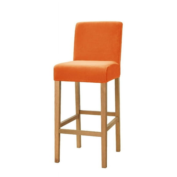 Namzi-b Velvet Chair Covers for Pub Chairs,Counter Stool Slipcovers, Stretch Bar Stool Chair Covers Pack of 2 (Orange)