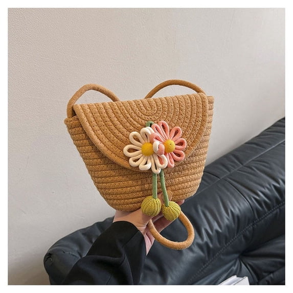 Namzi-b Women's Woven Shoulder Bag Woven Tote Bag and Cosmetic Bag,Summer Beach Weaving Chic Woven Tote Handbags Shoulder Bags 9.44*2.75*6.29inch(Khaki)