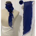 thumbnail image 1 of Namzi-b elegant and personalized scarf, long small scarf with rose buckle collar decoration, artistic style dressing scarf (dark blue A), 1 of 1
