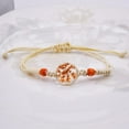 thumbnail image 1 of Namzi-b handmade beaded bracelet, suitable for both men and women, transparent crystal life tree stem flower woven rope bracelet, stretchable bracelet (orange), 1 of 1