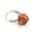 thumbnail image 1 of Namzi-b natural handmade ring, suitable for men and women to wear, personalized silver copper wire hand wrapped natural stone ring, adjustable ring for women (red), 1 of 1