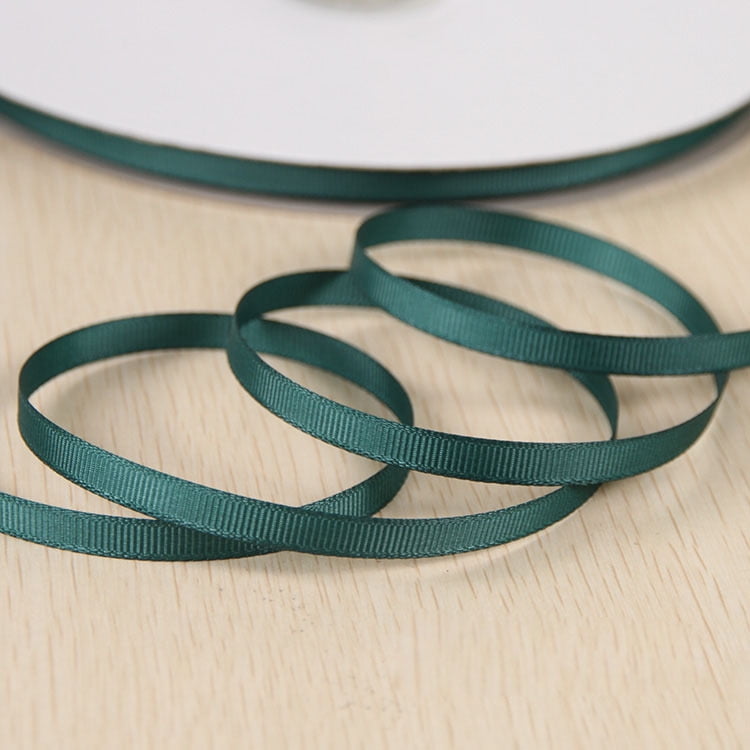 Namzi dark green Thin Ribbon for Crafts, 3 Rolls Ribbed Band 6mm*91m (0.24*3582.68in) Polyester Craft Ribbon, Ideal for Gift Wrapping & DIY.