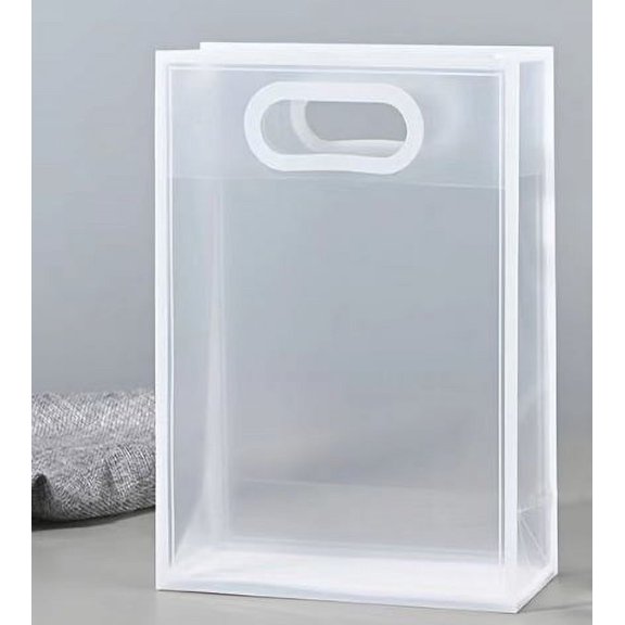 Namzi gift, fresh flowers, gift box packaging bag, transparent matte PP handbag, fresh flowers, gifts, and accompanying gift handbag (white, 24 * 10 * 35cm)