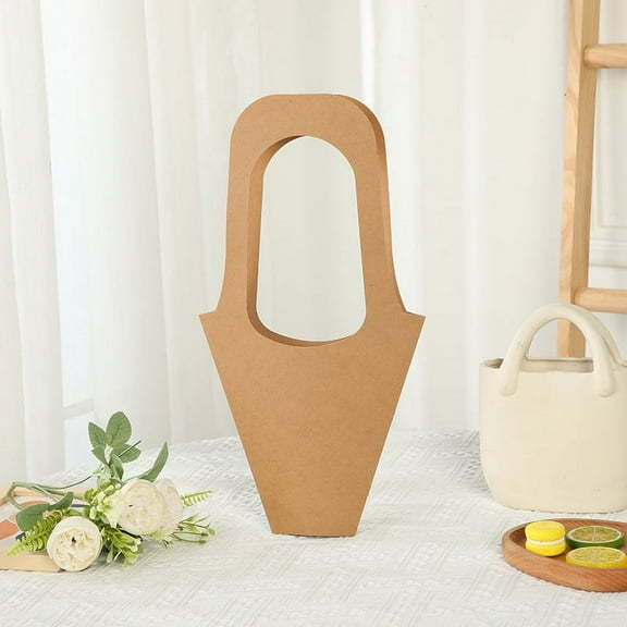 Namzi gifts, flowers, gift box packaging bags, kraft paper tote bags, creative flower gift bags, commemorative gift tote kraft paper bags (brown, large)