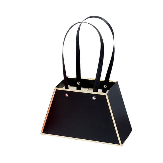 Namzi gifts, flowers, gift box packaging bags, trapezoidal flower gift bags, accompanied by gift flower boxes (black)