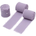 thumbnail image 1 of Namzi gifts, flowers, gift box packaging ribbons, hand torn raw edge chiffon ribbons, hand held flower tassels, ribbon bow decorations, real silk fabric strips (purple), 1 of 2