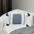 thumbnail image 1 of Namzi home decoration pillow, rectangular jacquard tassel pillow, simple and thickened sofa decoration pillow (blue), 1 of 4