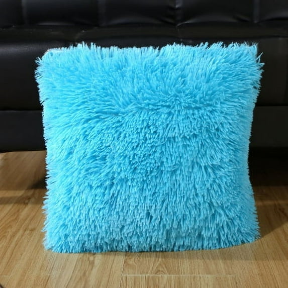 Namzi home decoration pillows, short plush pillows, room sofa decoration pillows, bedside cushion pillows (sky blue)