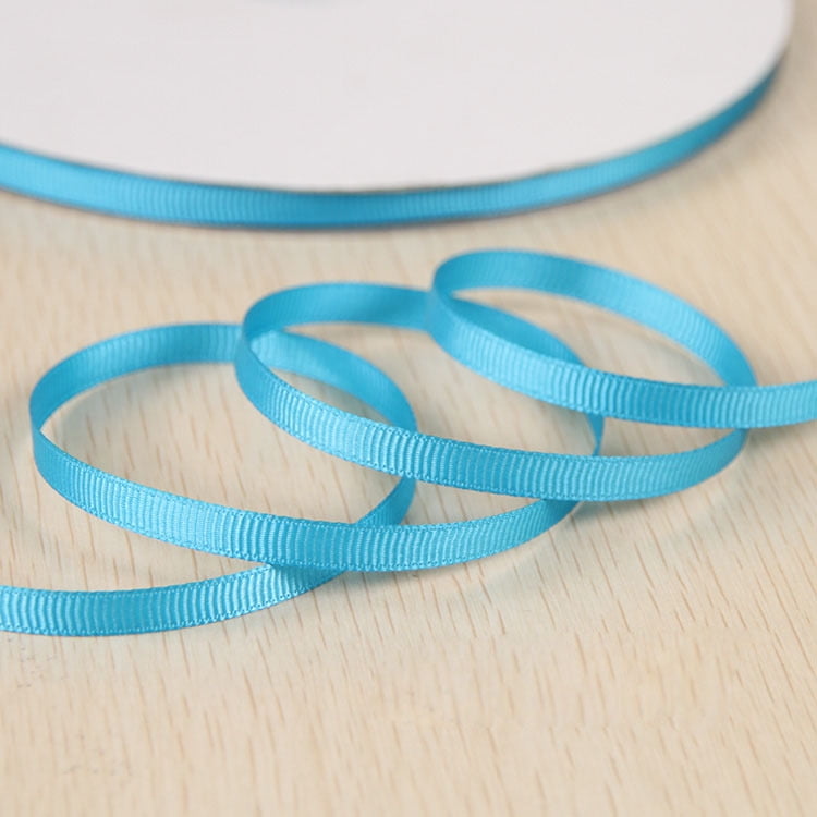 Namzi lake blue Thin Ribbon for Crafts, 3 Rolls Ribbed Band 6mm*91m (0.24*3582.68in) Polyester Craft Ribbon, Ideal for Gift Wrapping & DIY.