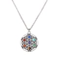 thumbnail image 1 of Namzi necklace pendant suitable for men and women, handcrafted, ancient silver pendant, life tree necklace, colorful stone necklace (silver, life flower style), 1 of 1