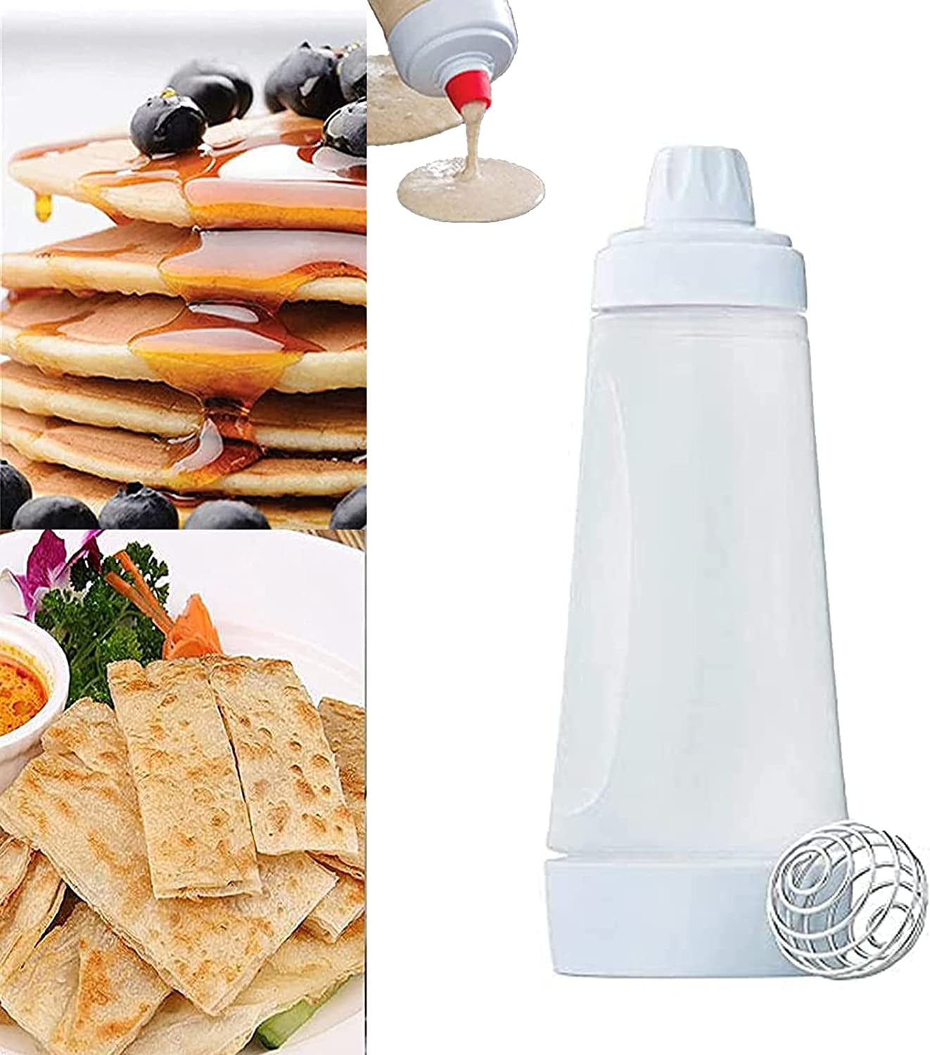 NAMZI pancake batter mixer dispenser bottle,batter mixer bottle,pancake