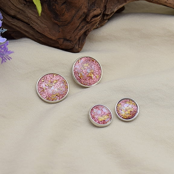 Namzi pink Vintage-Style Buttons - 2.2mm/0.87in Size, 20 Pcs Total, Resin & Alloy Blend, Durable & Retro-Inspired for Great for Vintage Clothing Projects & Craft Customization