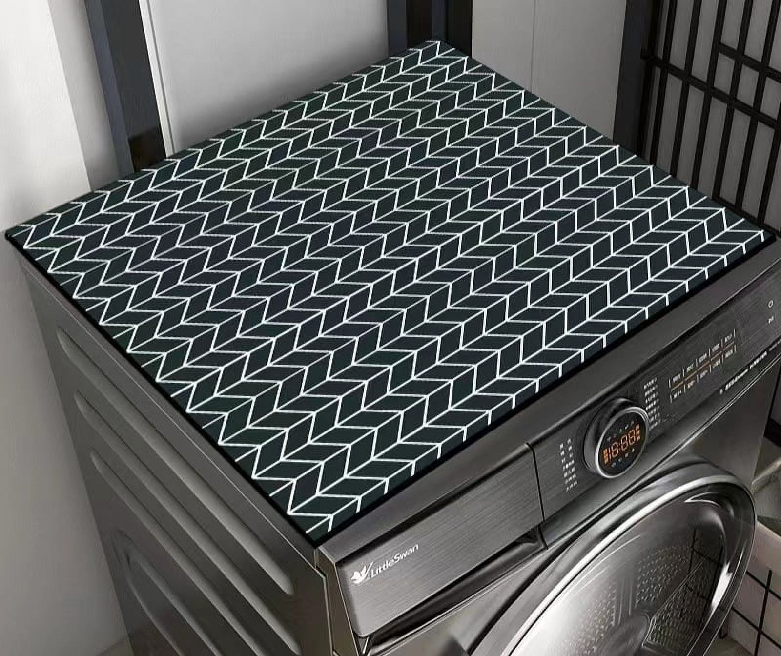 Namzi washing machine dryer dust mat, used for top creative washing machine dust mat, quick drying water absorbing mat, kitchen laundry room top protective mat ( 25.6*23.6in,A67)