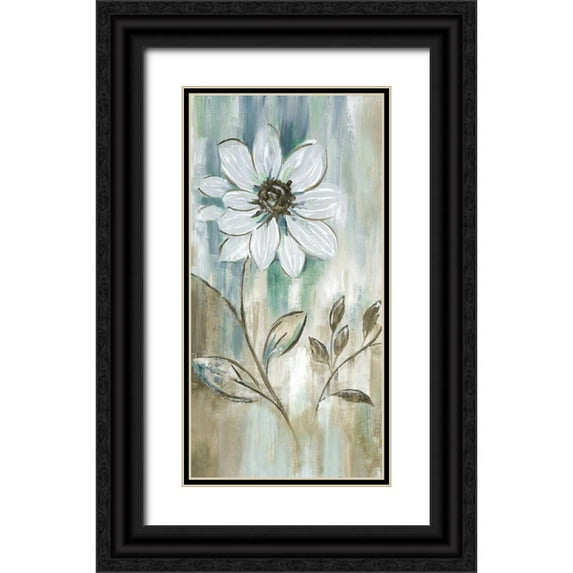 Nan 11x18 Black Ornate Wood Framed with Double Matting Museum Art Print Titled - Garden Bloom I
