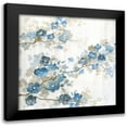 thumbnail image 1 of Nan 12x12 Black Modern Framed Museum Art Print Titled - Dogwood in Blue I, 1 of 5