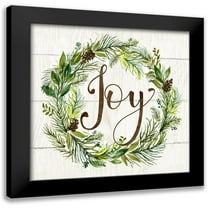 Nan 12x12 Black Modern Framed Museum Art Print Titled - Joy Wreath