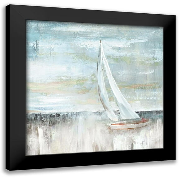Nan 12x12 Black Modern Framed Museum Art Print Titled - Soft Sail II