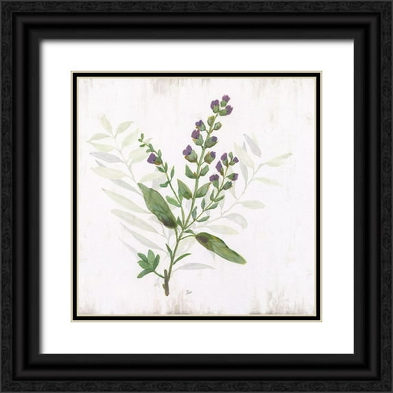 Nan 12x12 Black Ornate Wood Framed with Double Matting Museum Art Print Titled - Kitchen Garden II