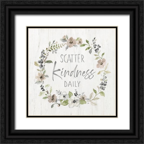Nan 12x12 Black Ornate Wood Framed with Double Matting Museum Art Print Titled - Scatter Kindness