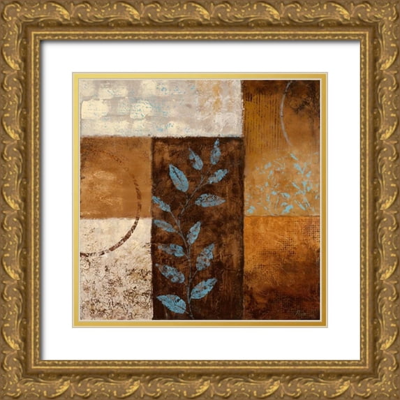 Nan 12x12 Gold Ornate Wood Framed with Double Matting Museum Art Print Titled - Blue Haven I