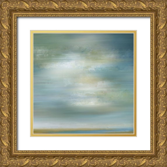 Nan 12x12 Gold Ornate Wood Framed with Double Matting Museum Art Print Titled - Misty Clouds