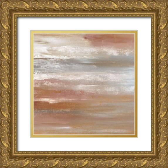 Nan 12x12 Gold Ornate Wood Framed with Double Matting Museum Art Print Titled - Oasis Stratus