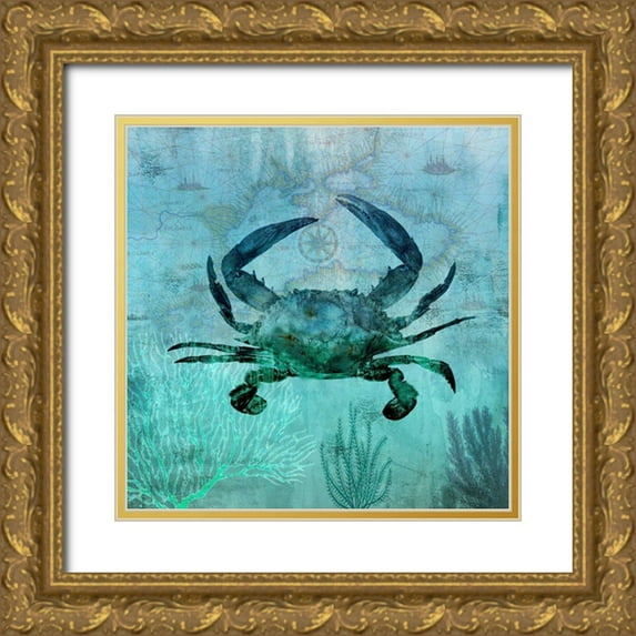 Nan 12x12 Gold Ornate Wood Framed with Double Matting Museum Art Print Titled - Pacific Crab